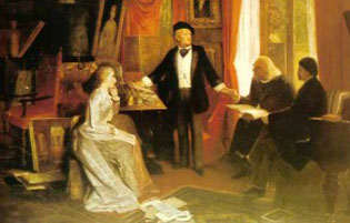 Wagner mit Cosima, Liszt und Friedrich Nietzsche in Bayreuth