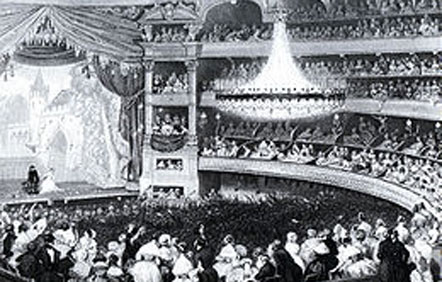 Innenansicht des Théâtre-Italien um 1843