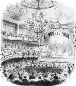 Der Salle Choiseul des Théâtre des Bouffes-Parisiens um 1859