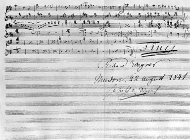 Der fliegende Holländer. Schluss der Orchesterskizze. Meudon, 22. August 1841